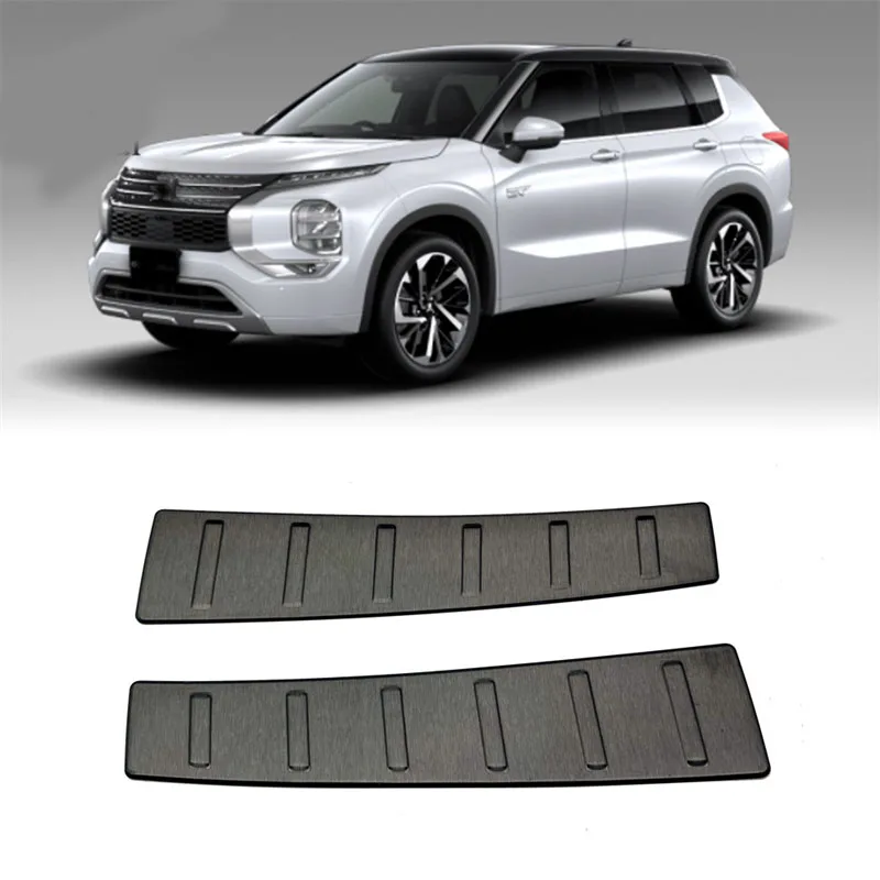 Stainless Steel Rear Bumper Guard Plate Cover Trim for Mitsubishi Outlander 2022 2023 Trunk Inner Guard Protector Silver/Black view 2