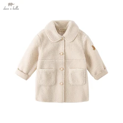 DK4224266 Dave Bella Winter Kids Girls Fashion Jacket  Pockets  Coat Children High Quality Outerwearar