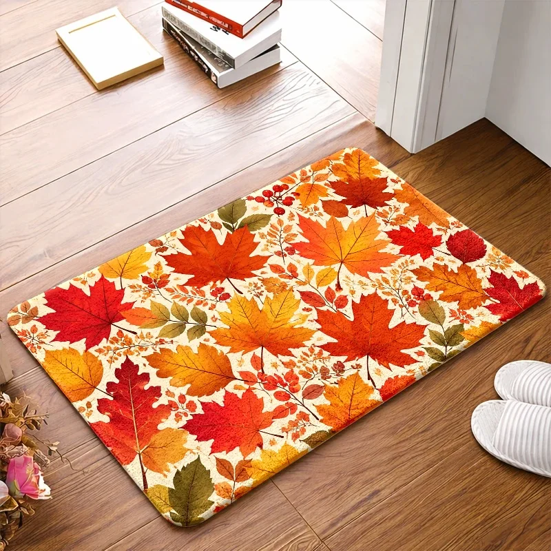 Harvest Time Doormat Cute Border Collie Aussie Dog Grape Basket Welcome Mat Anti-Slip Entrance Rug Floor Carpet for Front Door