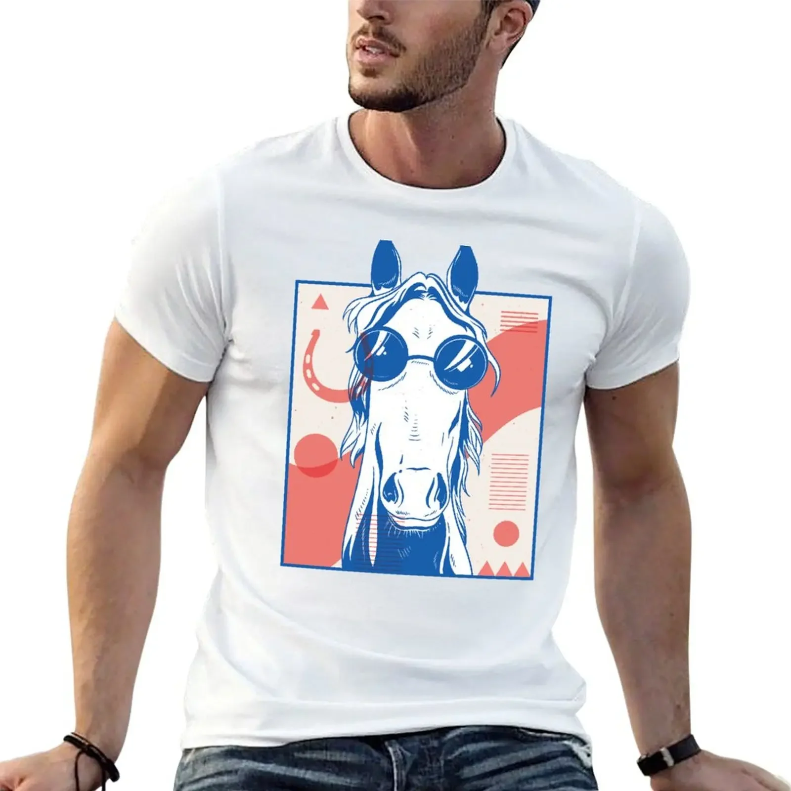 ABSTRACT HORSE T-Shirt quick drying vintage oversized t shirts for men pack