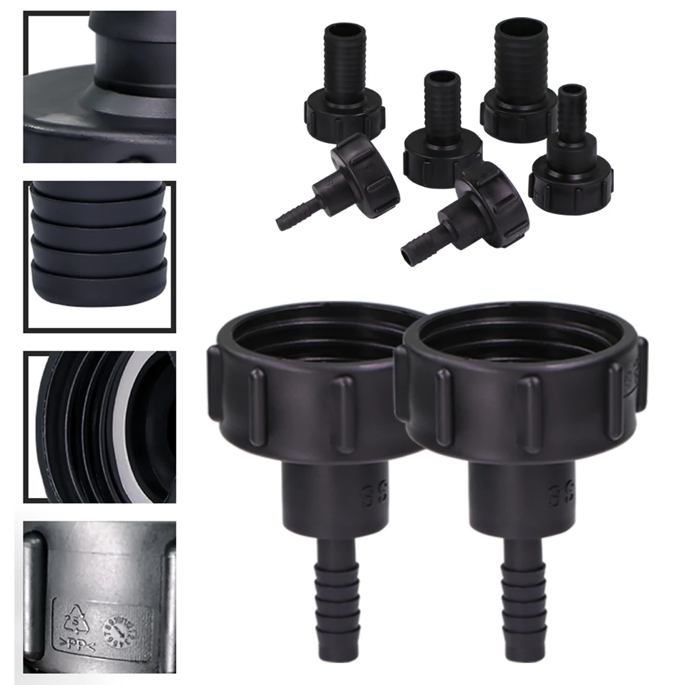 

1PC 1/2'' 3/4'' 1'' 2'' IBC Fittings Water Tank Drain Adapter For Home Garden Water Drain Fitting Plastic Garden Drain Connector