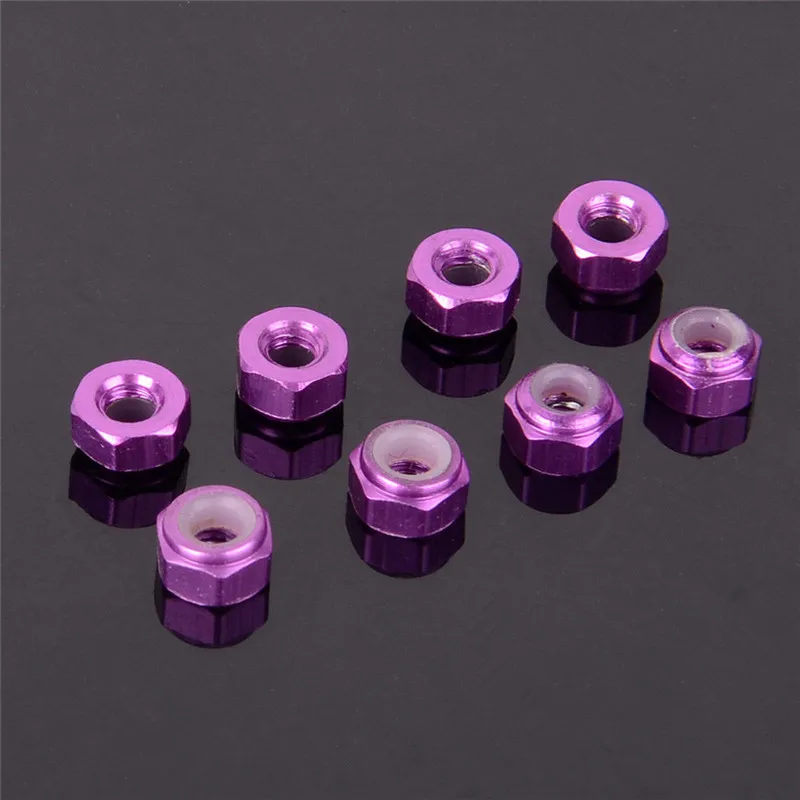 HSP 122048 02102 Aluminum Nylon Nut M3 8pcs/ Set RC Upgrade Parts For 1/10 4WD On Road Car XRST Power 8PCS