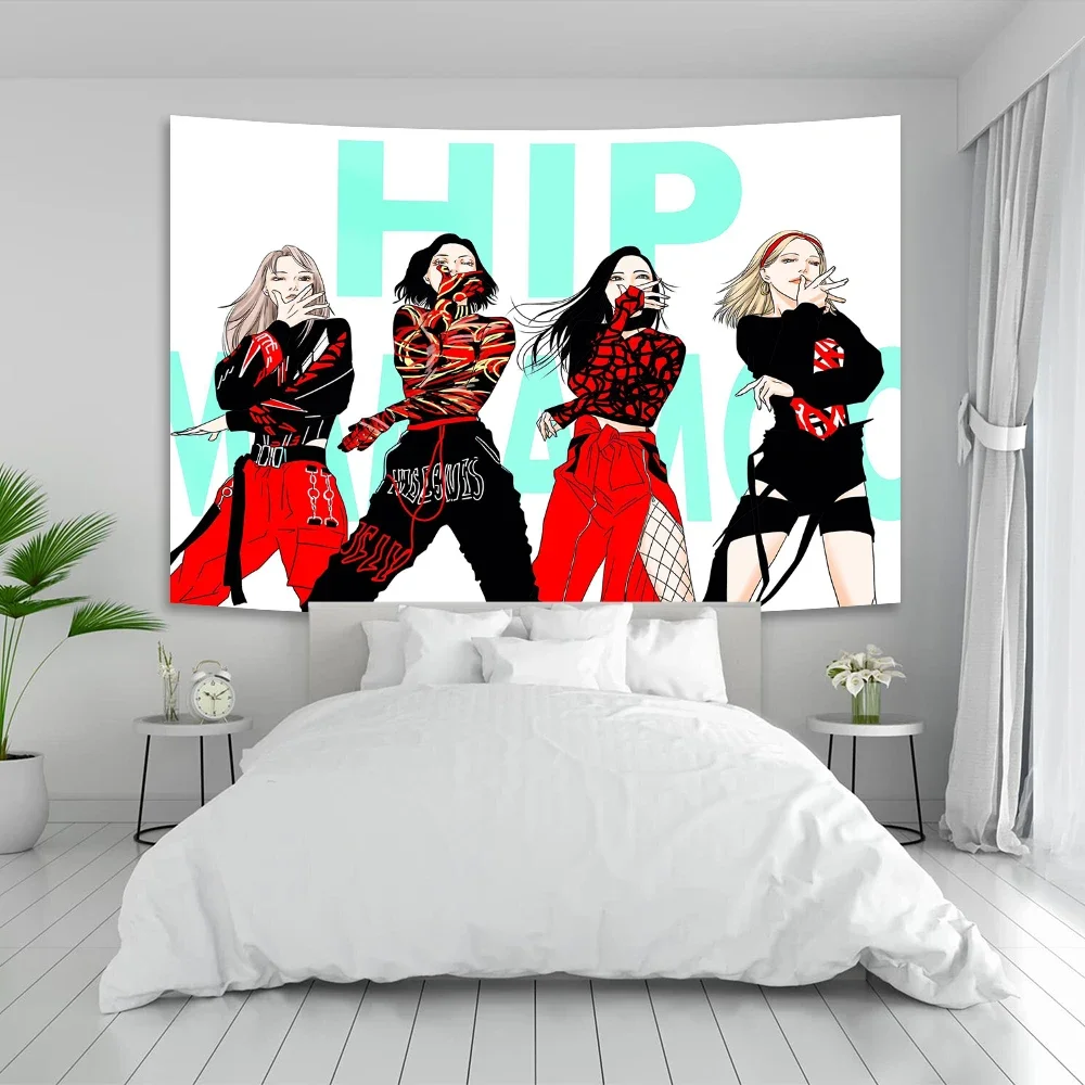 

New MAMAMOO KPOP Idol Tapestry boho Wall Art Prints Pictures Room Decor Fans Gift