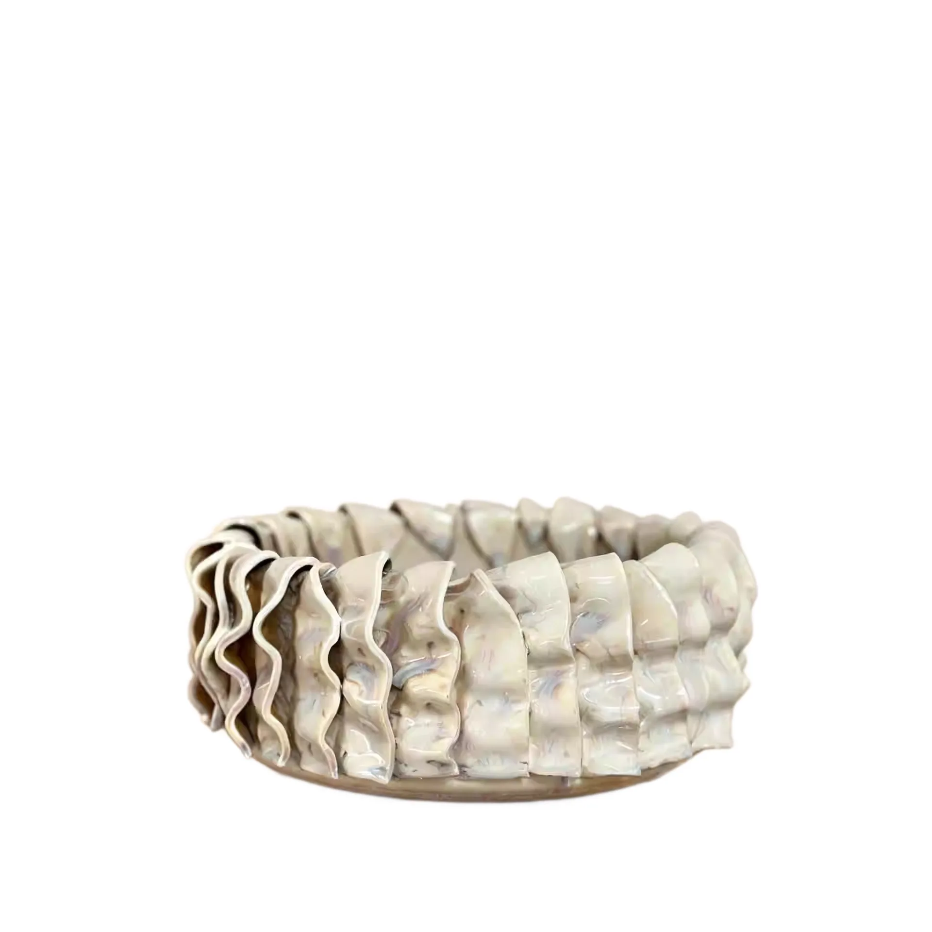Light luxury kiln-changed ceramic flower ware, Nordic style living room decorative ornament, handmade crack art vase