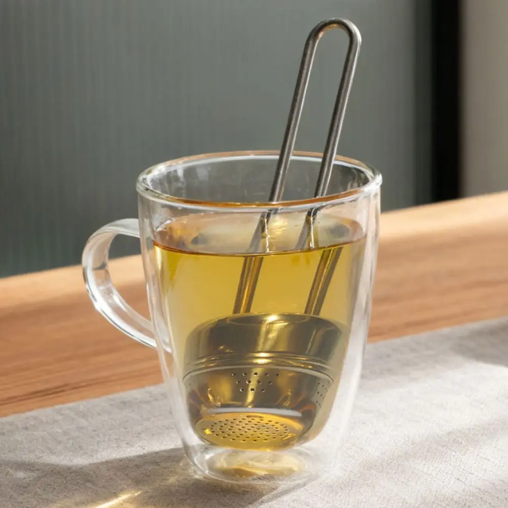 Stainless Steel Tea Infuser Reusable Fine Filter Loose Leaf Tea Strainer Easy Clean Extended Handle Tea/Coffee Press Infuser