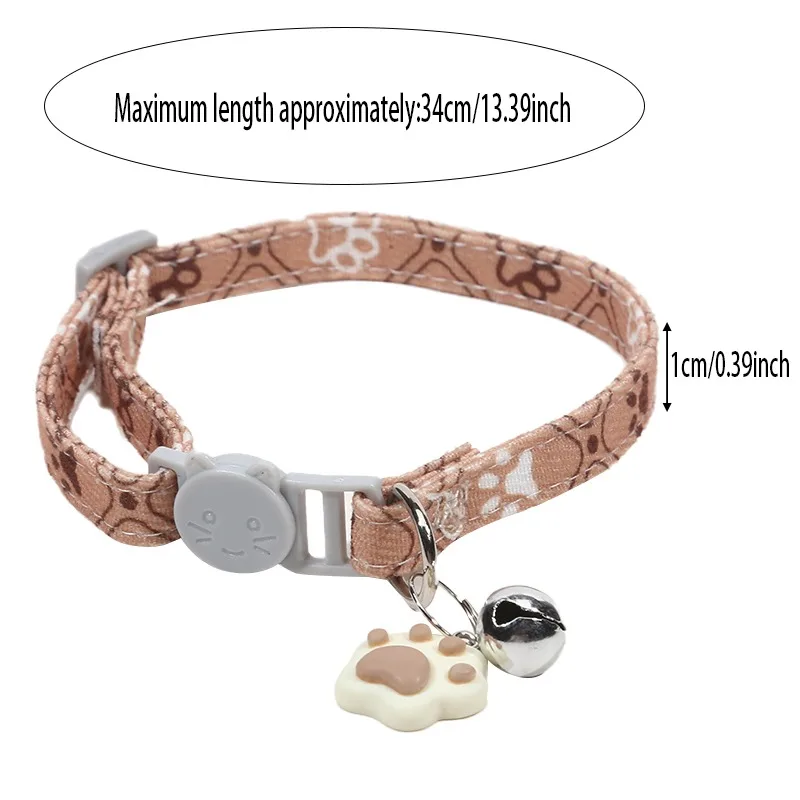 Collier pour animaux coloré avec clochette et empreintes pattes_voghion.com