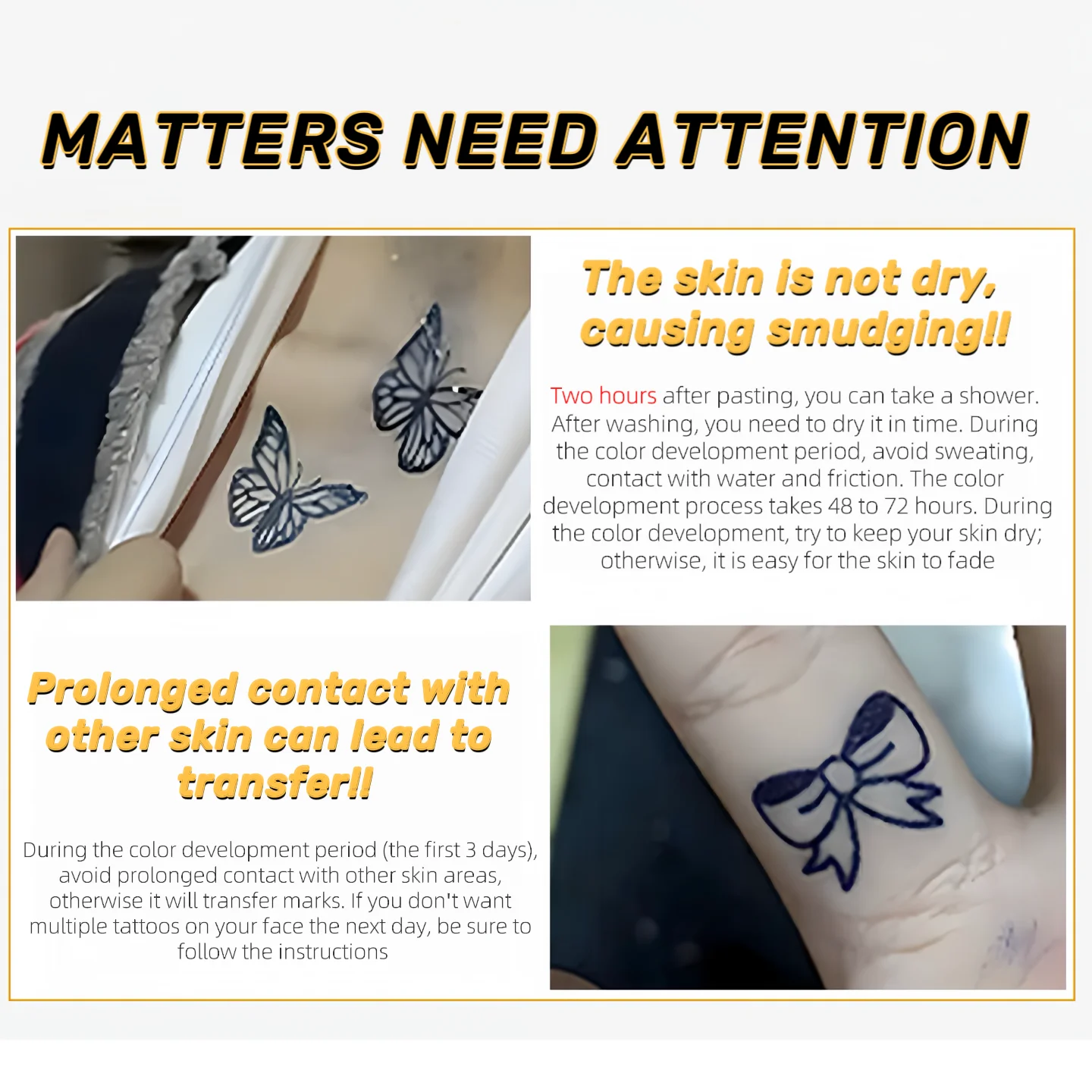 Pegatinas de tatuaje temporal impermeables para fiesta de música eléctrica, mariposa fresca, brillo azul