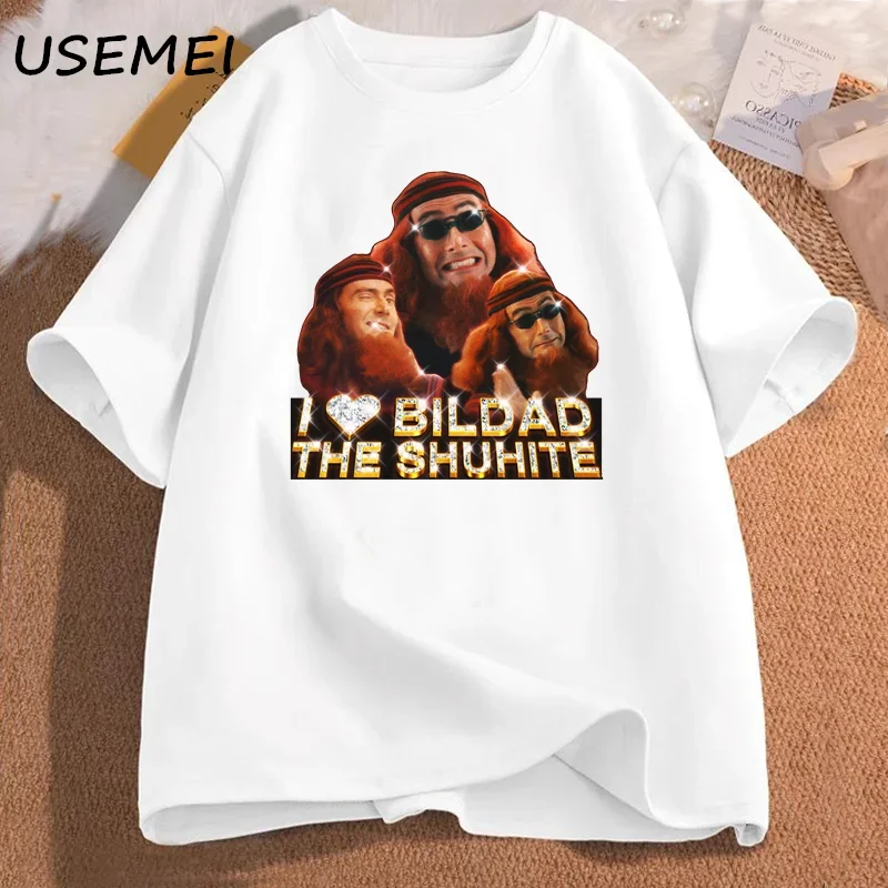 I Love Bildad The Shuhite Graphic T Shirts Women Men Good Omens T Shirt Vintage Cotton Woman Clothes Streetwear Tees Oversized