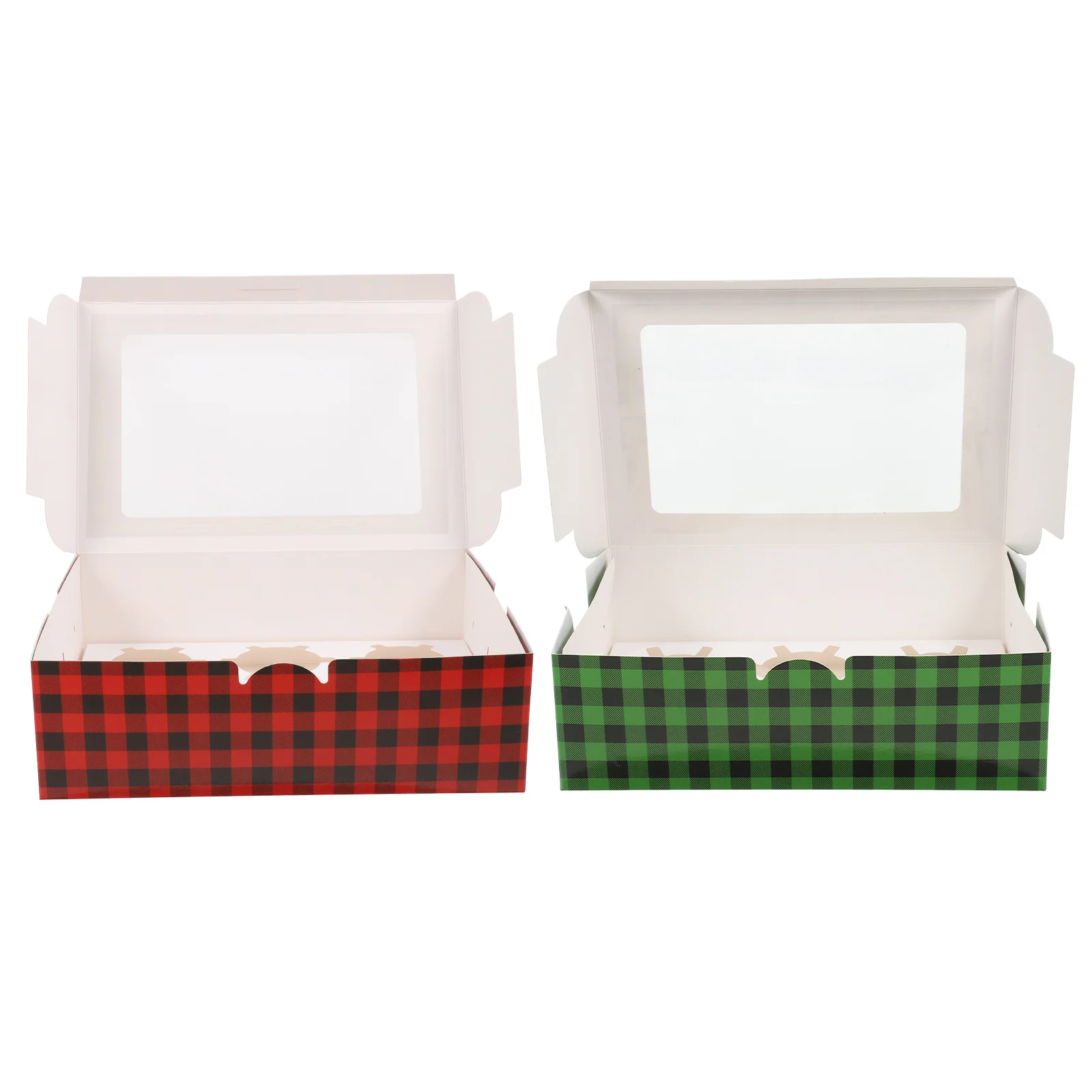

12 PCS Christmas Cookie Gift Boxes Cupcake Carriers Containers with Window Packaging Baked Goods