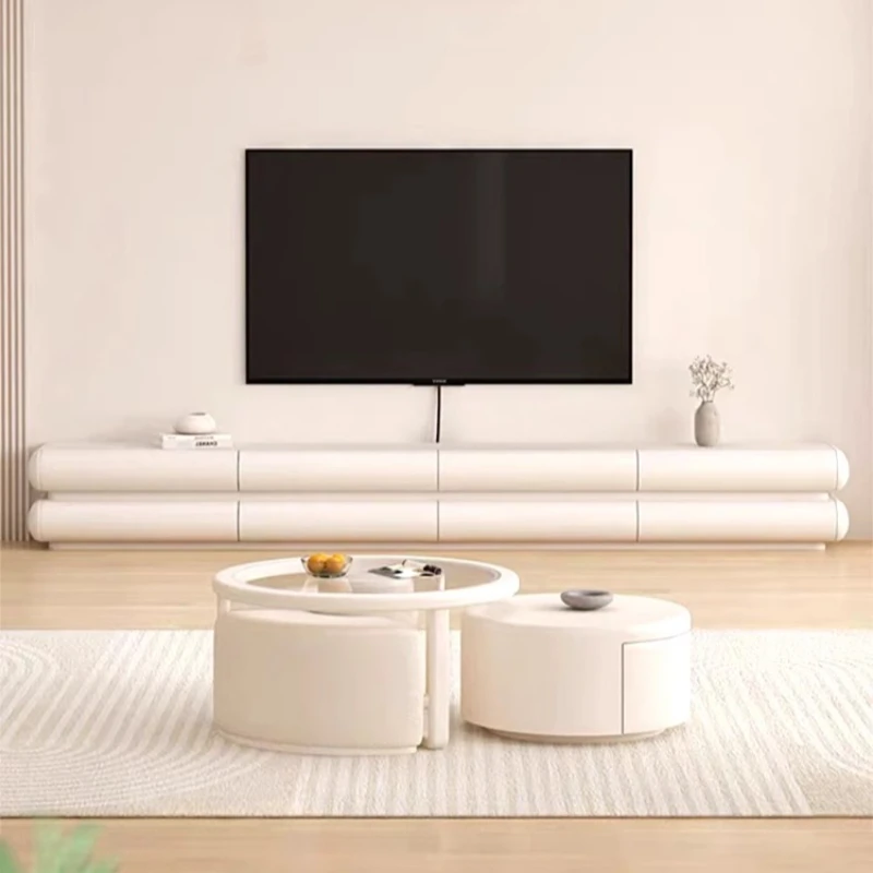 

Wooden Simple Tv Stand Glossy Floor White High End Tv Stand Modern Living Room Muebleso De Sala Para Casa House Accessories