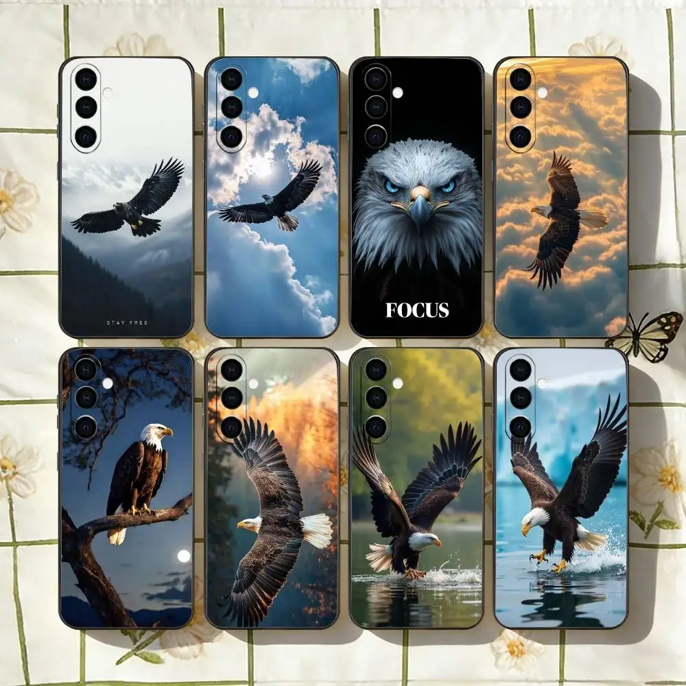Eagle Cool A-Animal Phone Case For Samsung Galaxy A73,A72,A71,A70,A53,A52,A51,Others Soft Black Cover