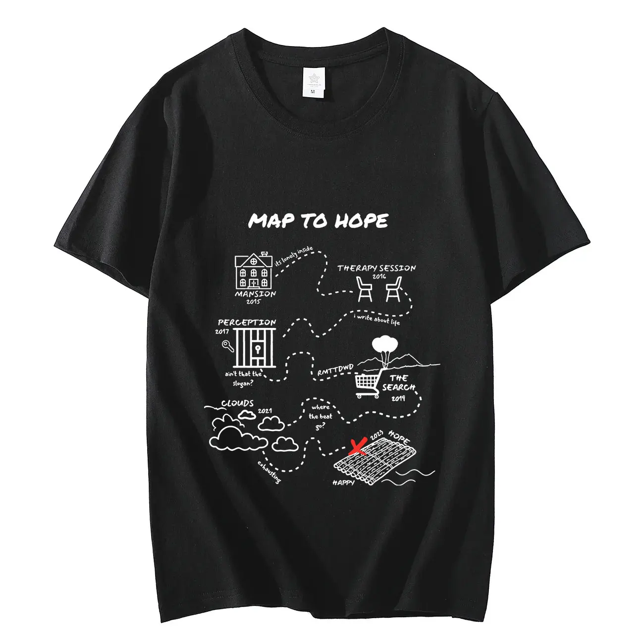 

Rapper NF Map To Hope Album Graphic T Shirts Men Women Harajuku Hip Hop Short Sleeve T-shirt Fashion Casual Oversized T-shirts