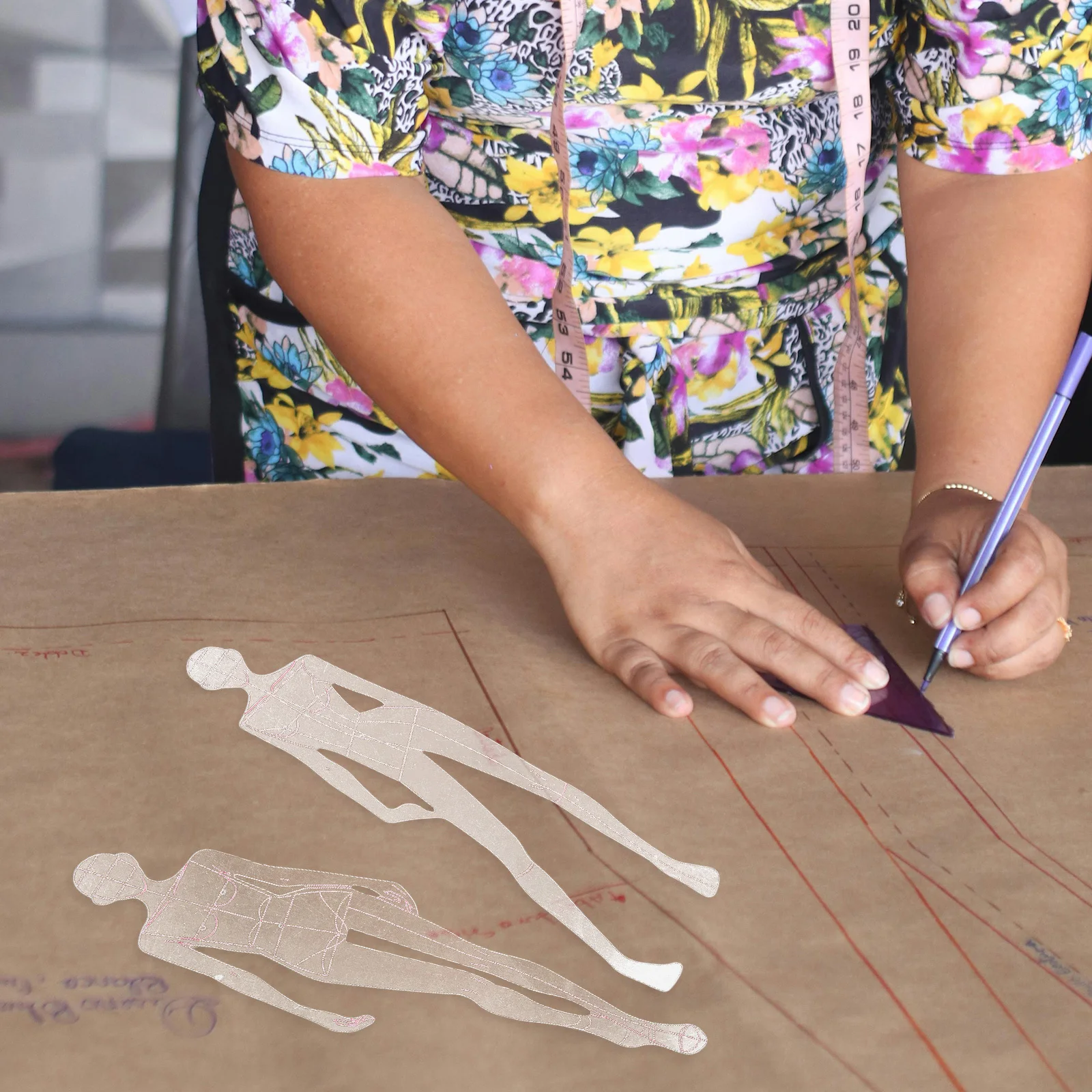 1 conjunto de régua de costura de precisão, modelo de desenho de figura feminina, plástico leve e durável para corte de design de roupas