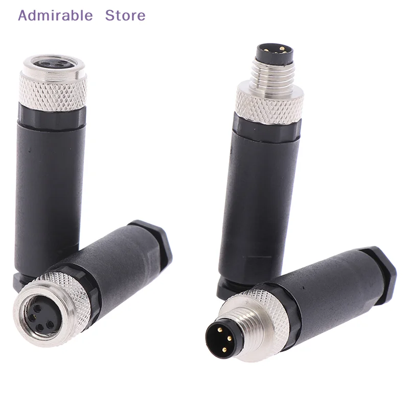 [W]1Pc M8 Sensor Connector 3/4 Pin Male/Female Straight Angle Plug