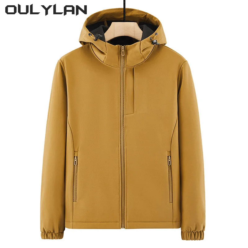 Oulylan Military Outdoor Jackets Men Shark Skin Soft Shell Tactical Waterproof Windbreaker Army Combat Jacket Mens Hooded Coats