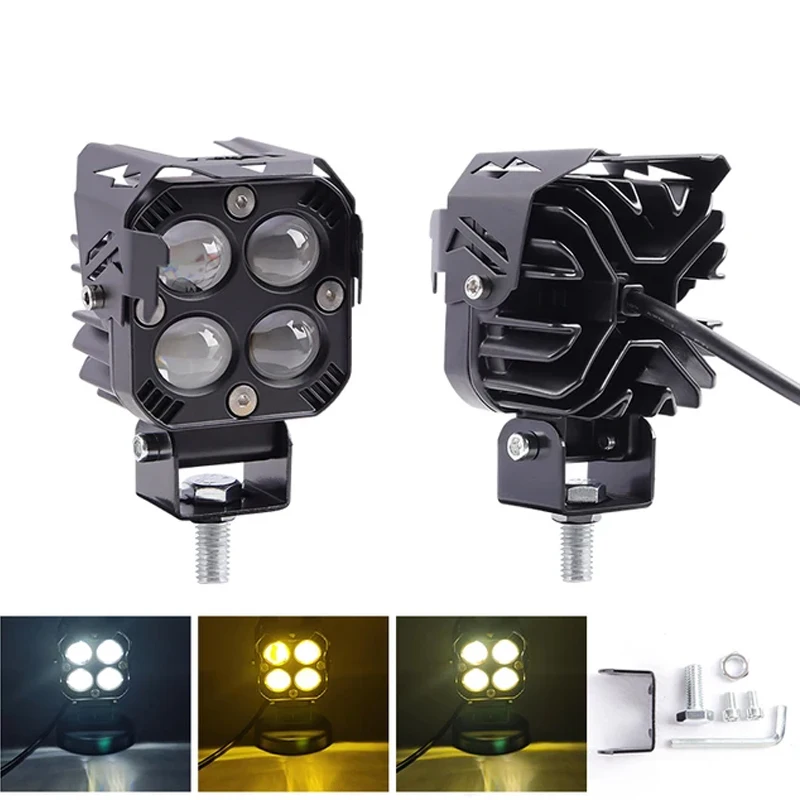 Car led light 12v 4 lens Work light Fog lights Led headlights spotlights for off road 4x4 jeep truck motorcycle Car accessories