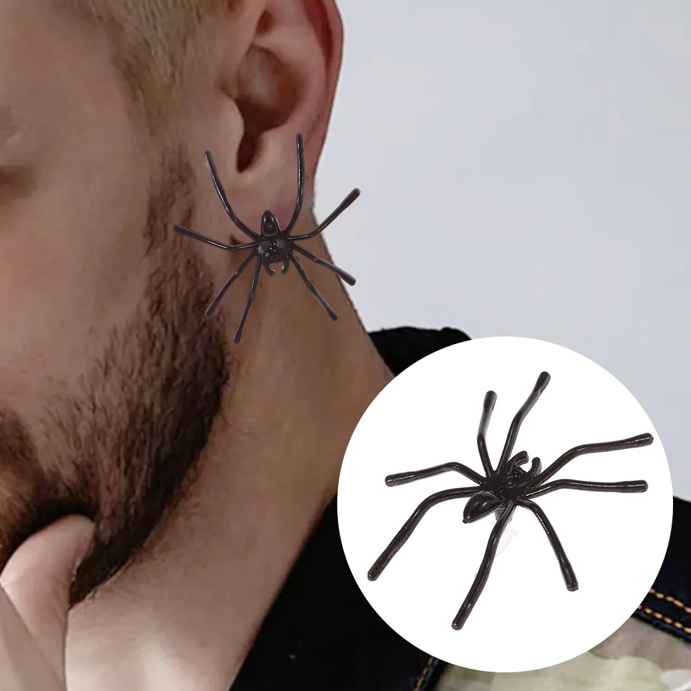 Funny Giant Spider Earrings Personality Alternative Spider Earstuds for Spider Lover Gothic Jewelry Accessories Fashionista Gift