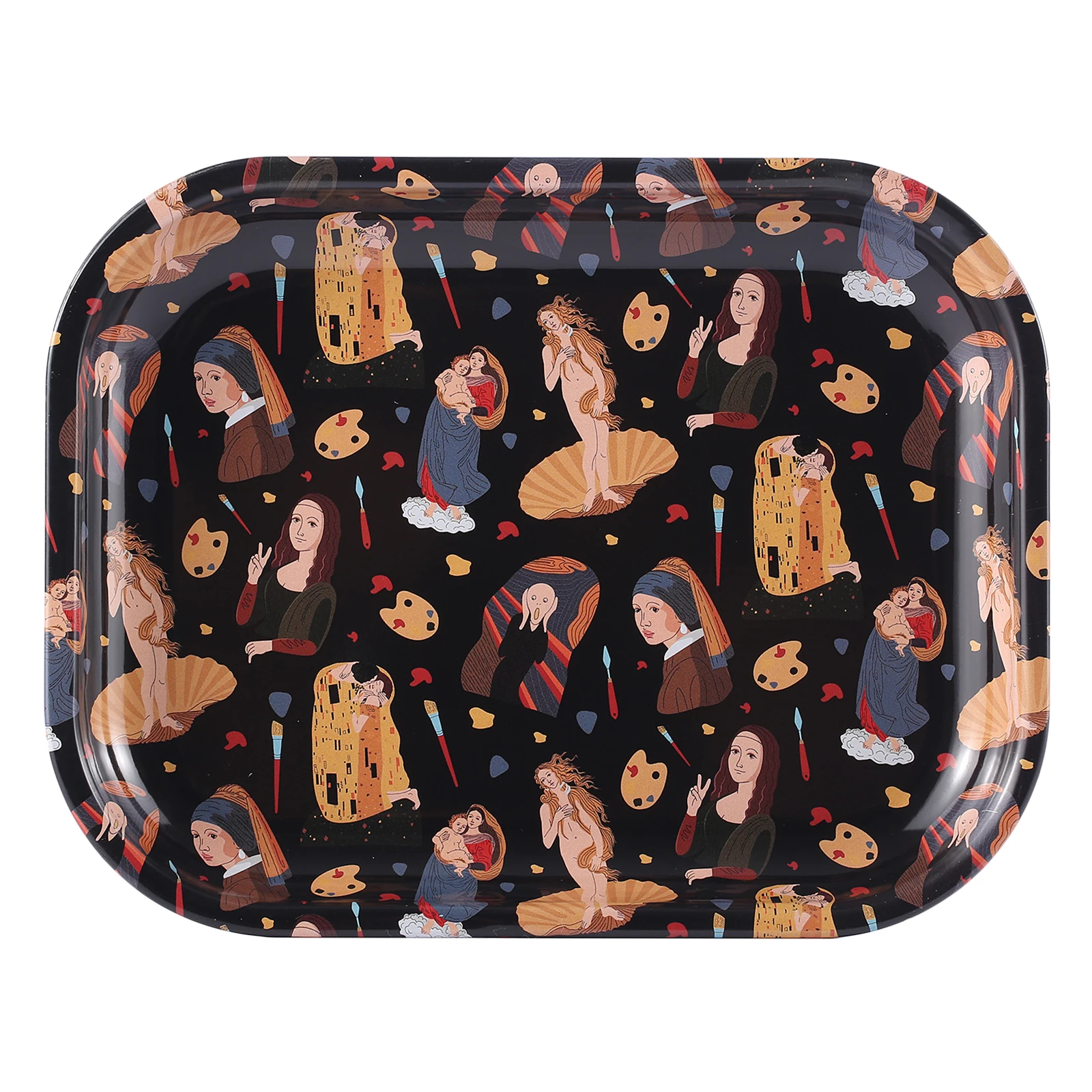 5.5*7inch Classic Painting Metal Rolling Tray Smoking Accessory