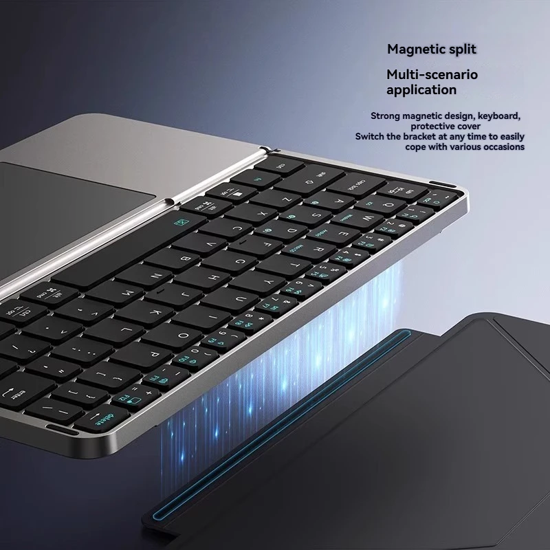 YIRF Fold Miaokong 磁気キーボード iPad用 ワイヤレスBluetoothタッチパッド ノートパソコン用ブラケット ポータブルキーボード
