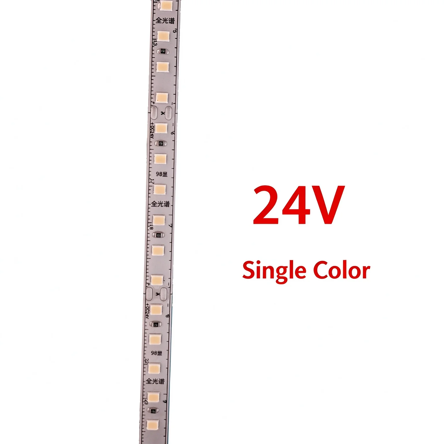 24V Full Spectrum Dimmable LED Strip SMD2835 Flexible Tape Single Color 3‑Color LED Ribbon 2‑3 Solder Points
