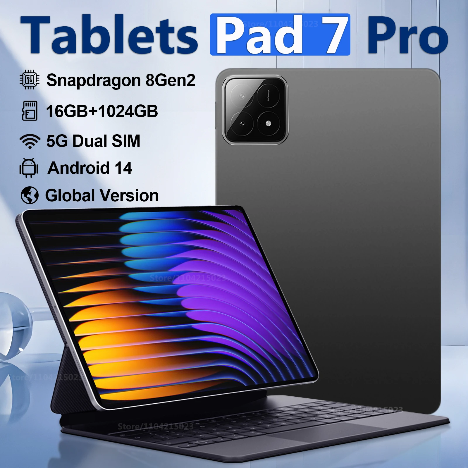 2025 New Original Global Version Pad 7S Pro Tablet PC Snapdragon 8 gen2 Android 14 HD 4K 22GB 2TB 5G Tablet Dual SIM WIFI tablet