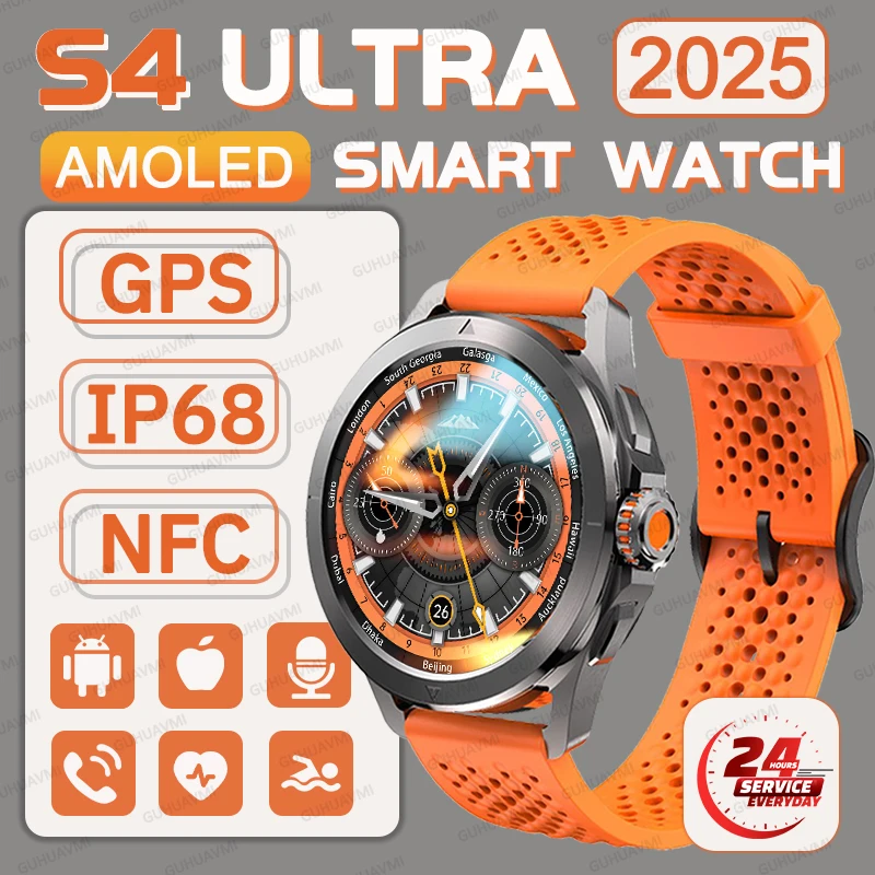 

Умные часы Outdoor S4 Ultra для мужчин NFC GPS трек альтиметр 100 + спортивные IP68 водонепроницаемые HD Bluetooth вызов умные часы для Android iOS