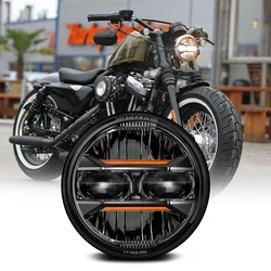 Motorcycle 5.75 Inch LED Headlight Projector Angel Eyes H4 5 3/4