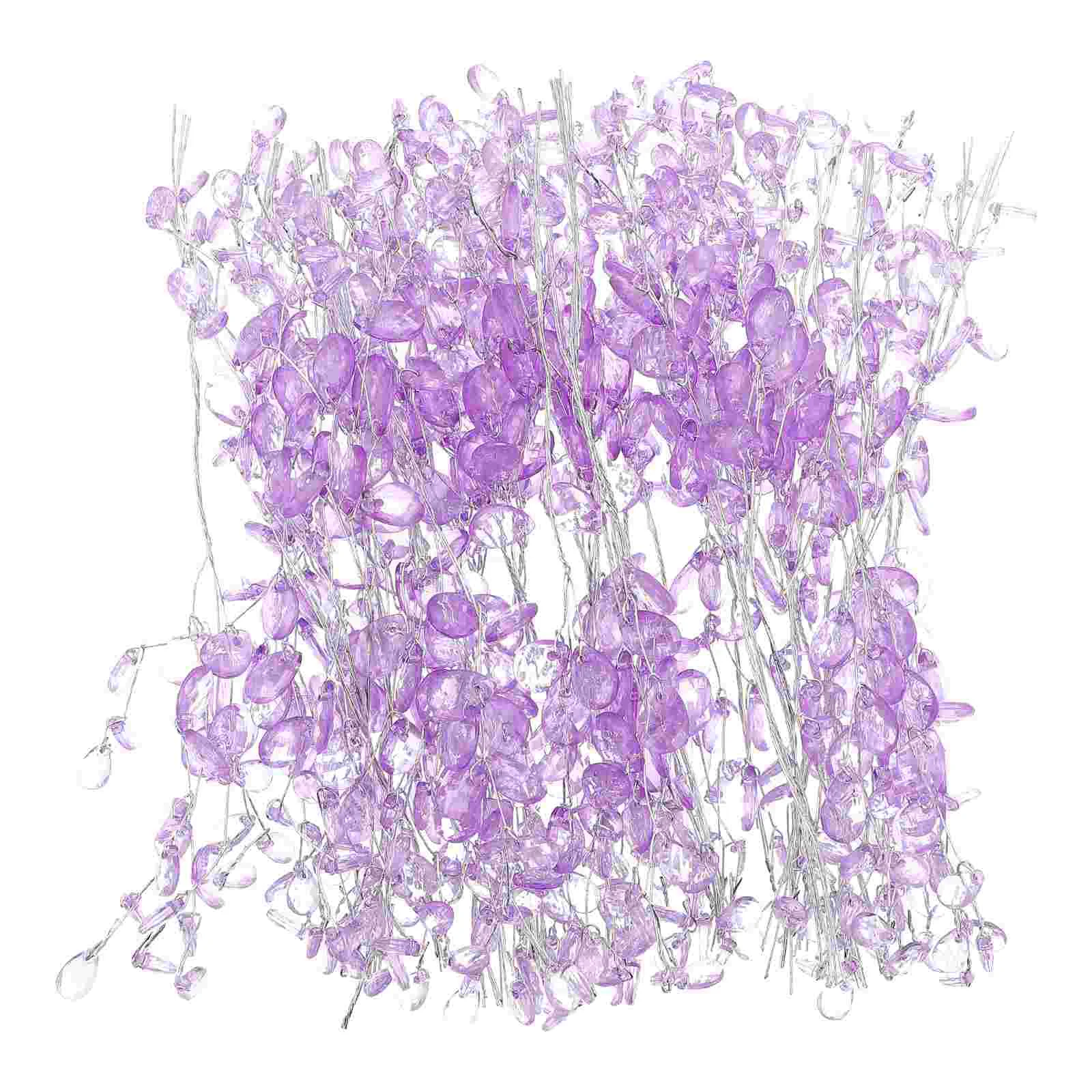 

50 Pcs for Hair Simulation Drop Flower Stick Acrylic Decorative Drops Purple DIY Accessories Sticks Bride