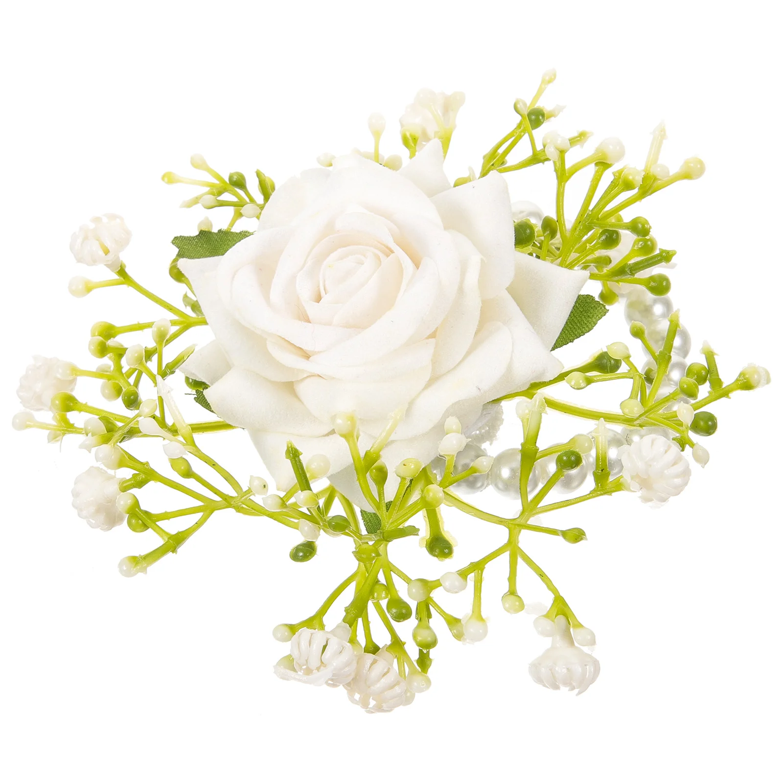 

Rose Flower Wrist Corsage Pearl Design Adjustable Bridal Wedding Bracelet Bridesmaid Wrist Flower Decorative Corsage Bracelet