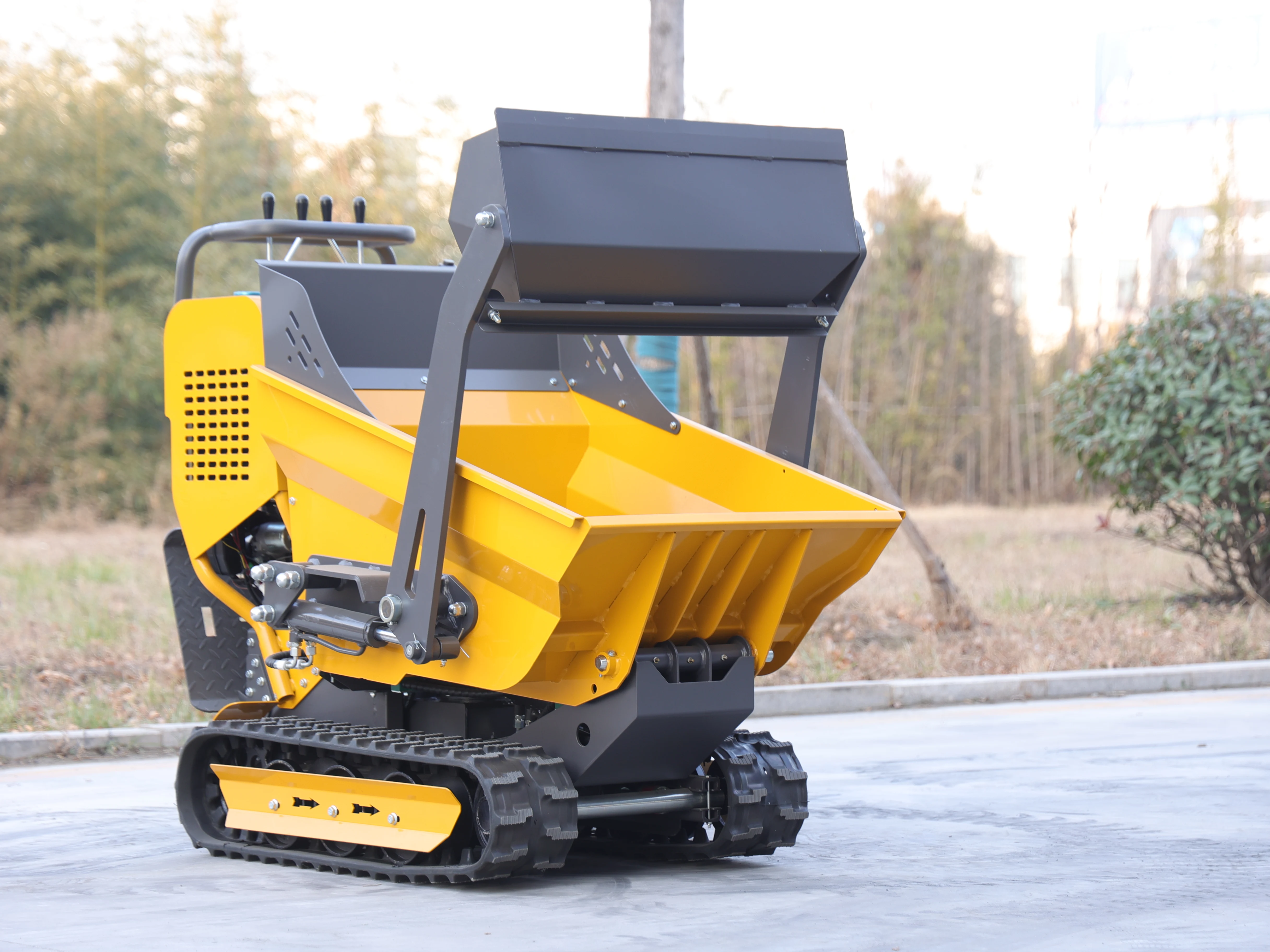 Selbstladender All-Terrain-Vollhydraulik-Mini-LKW mit Raupenkipper, Raupenkipper, Briggs & Stratton-Motor, maßgeschneidert