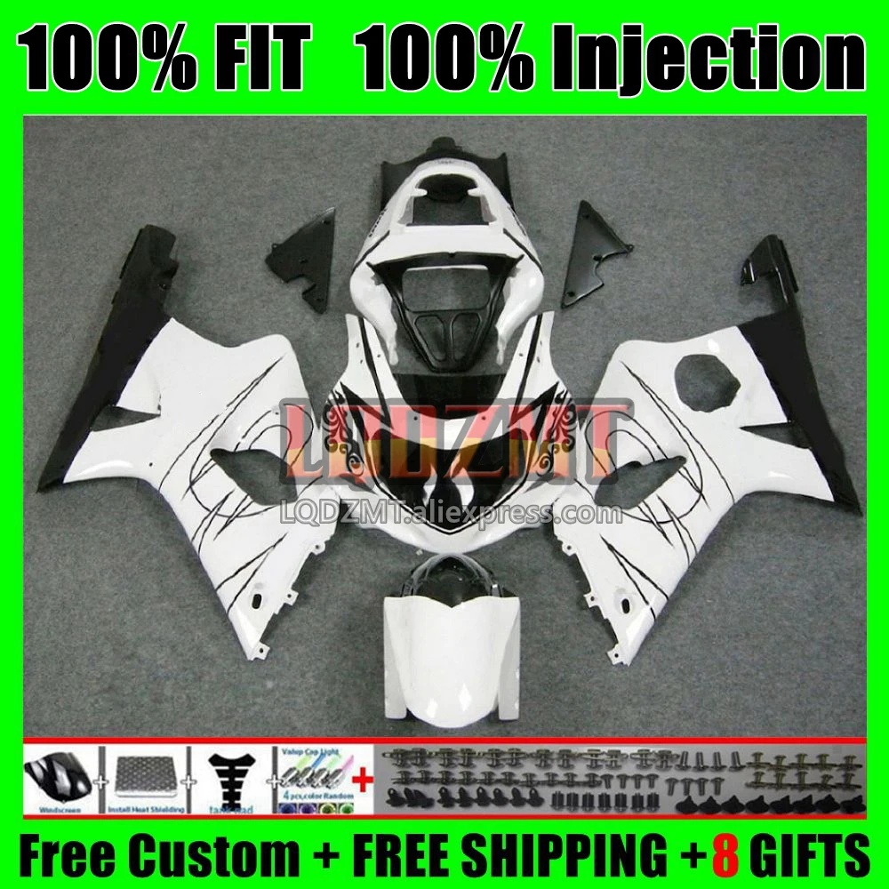 Injection For SUZUKI GSXR-1000 K2 GSXR 1000 CC GSXR1000 11No.14 GSX-R1000 White black 00 01 02 GSX R1000 2000 2001 2002 Fairing