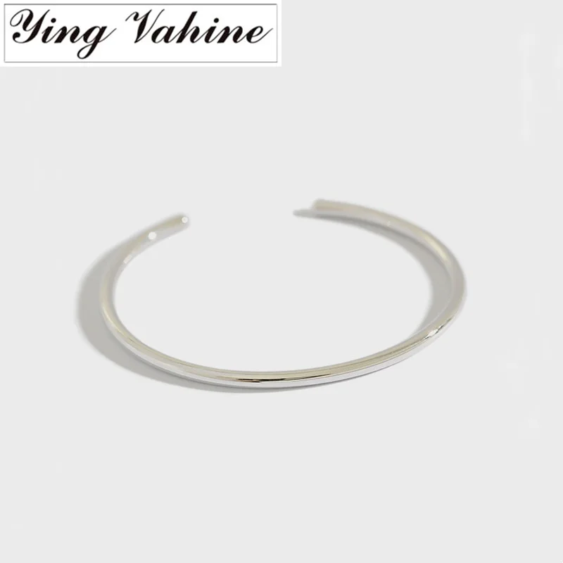 

ying Vahine 990 Sterling Silver Jewelry Classic and Simple Polished Cuff Bracelet for Women