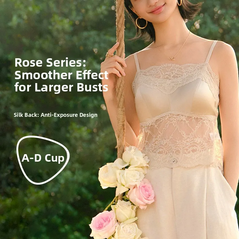 rosa-series-silk-strapless-bra-women's-integrated-chest-pad-push-up-underwear-thin-silk-fabric-pure-color-spring-summer