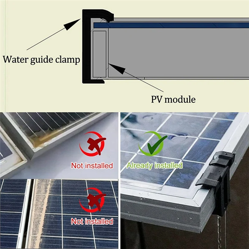 Clips de Vidange de Proximité d'Eau de Panneau Solaire, Longs, 35mm, 16 Pièces