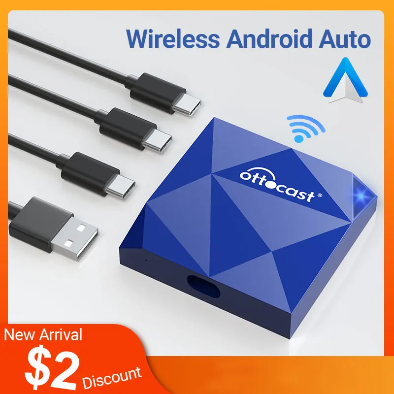 

OTTOCAST A2AIR Android Auto Smart A2A Car Accessories Wired to Wireless Auto Connect Multimedia for Voor Vw Toyota Honda Newest