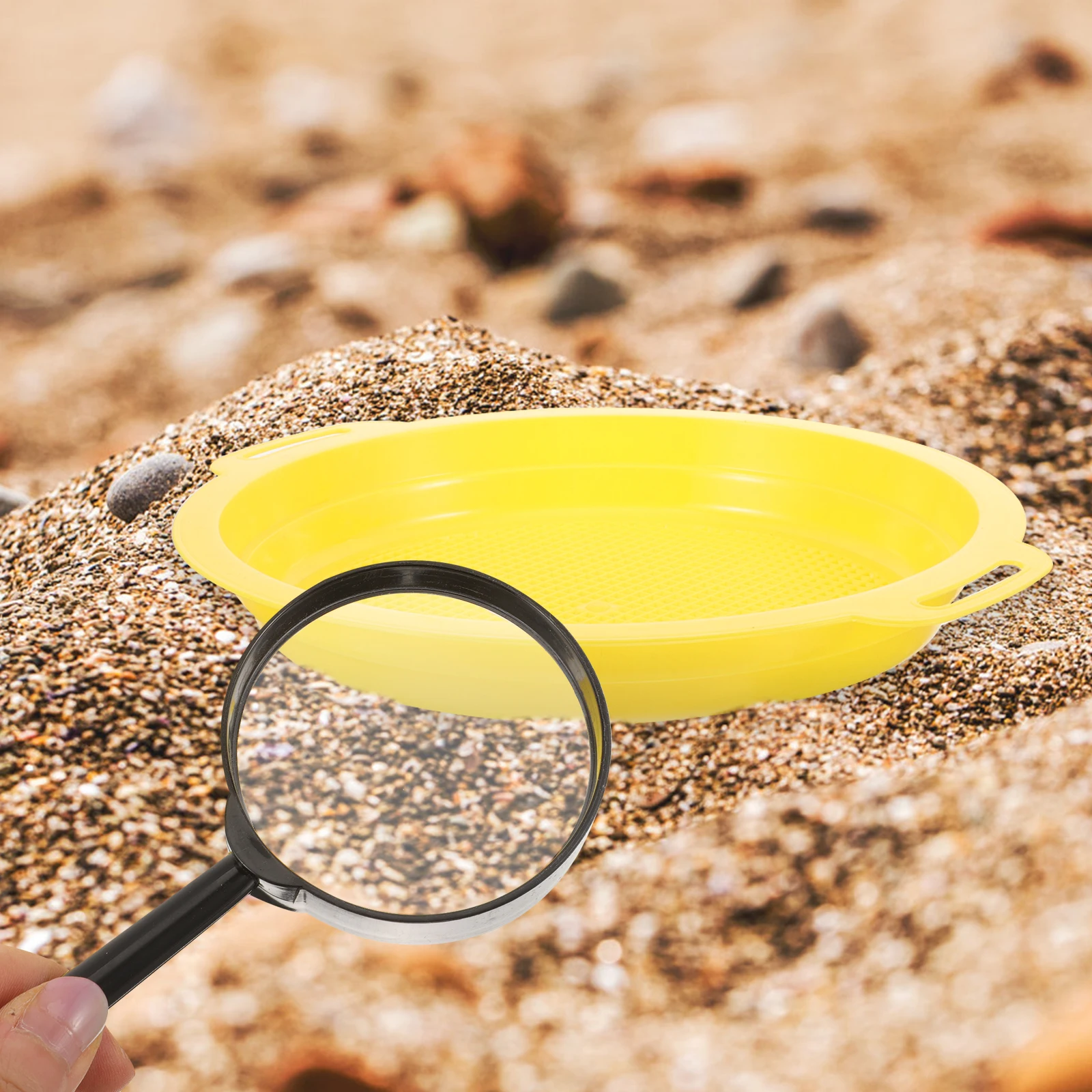 

1 комплект портативной просеивающей кастрюли, инструмент для фильтра для промывки золота с мелкой сеткой для горнодобывающей ситы, сковорода для сортировки гравия, эффективный и прочный