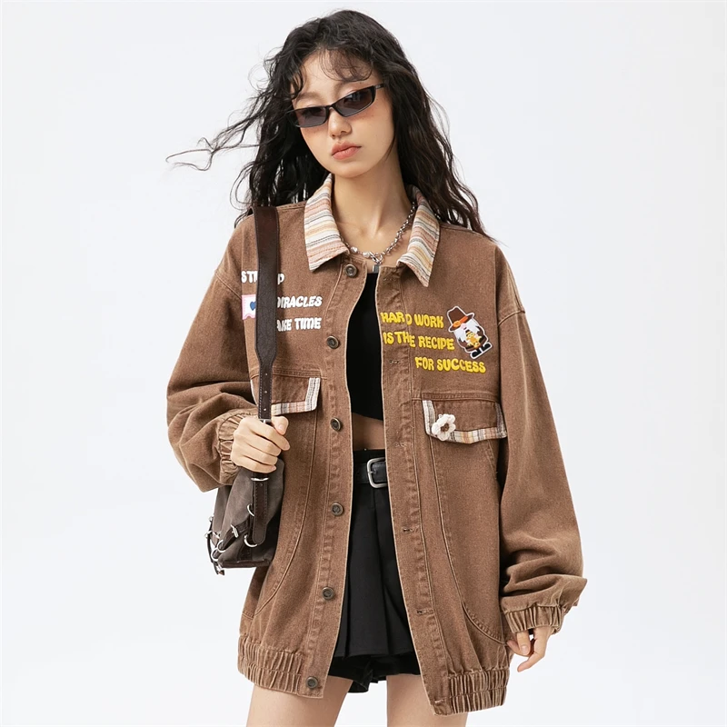 Women's Tweed Bomber Jacket Spring 2024 New in Outerwear Jackets for Youthful Women Outdoor Clothes Japanese Vintage Clothing