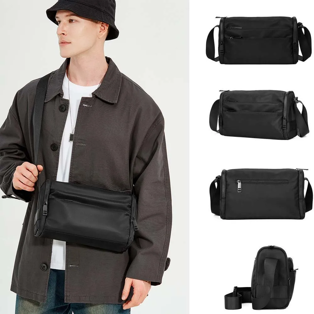 Bolso cruzado de tela Oxford para hombre, bolsa de viaje suave para exteriores de gran capacidad, bolso de hombro impermeable informal minimalista para niños