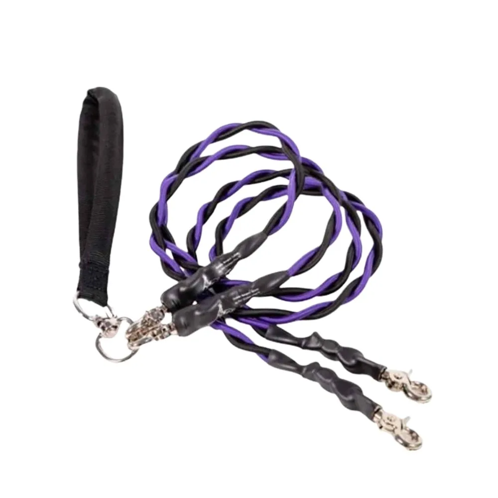 

New Tangle-Free Swivel Double Bungee Leash Shock Absorbing Comfortable Dog Leashes Retractable Dog Rope Pet Accessories