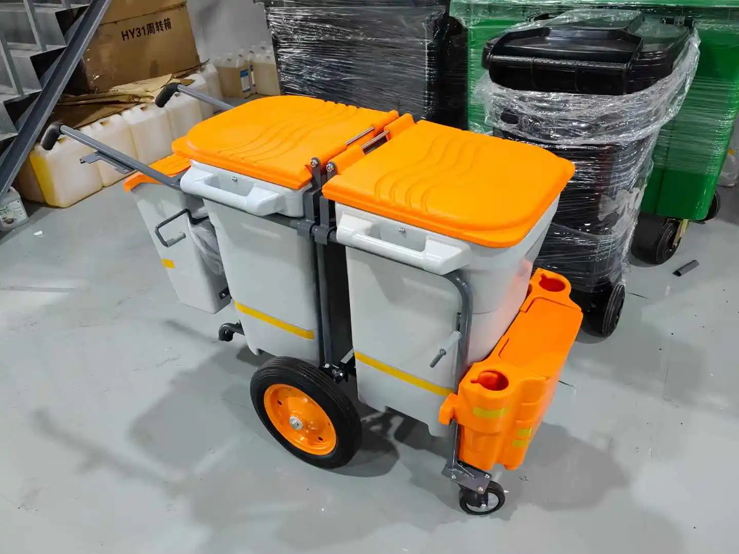 Customized multipurpose trolley carts Hand Push Hospital Hotel Cleaning Cart Trolley  janitor cart cleaning trolley