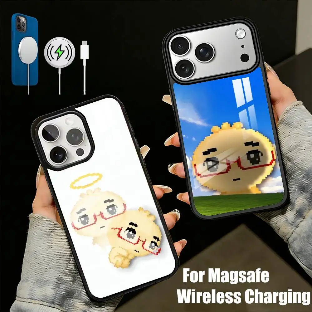 Pixel G-Glasses DumplingS Retro Korean Phone Case For iPhone17,16,15,14,13 Plus,Pro Max Magnetic For Magsafe Wireless Charging