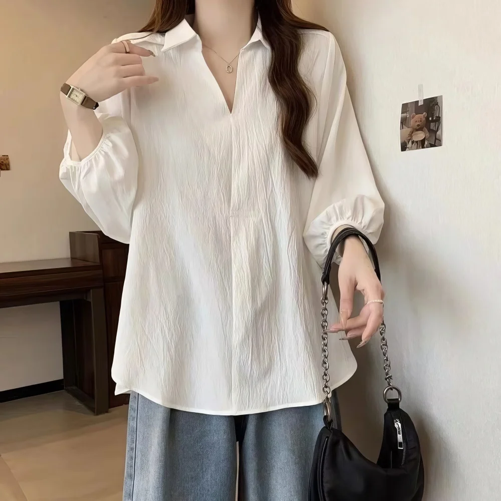 

Long Sleeve Shirts Womens Lace Floral Slim Fit Casual Minimalist Feminine Comfortable Elegant Romantic Daily Office Travel Wear