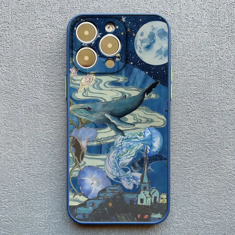 Weltraum-Ozean-Walfisch-Hai-Schwimm-Handyhülle für iPhone 17 16 15 14 11 12 13 Mini Pro Max Cover X XR X 16 15 14 Plus Fundas – Detail 7