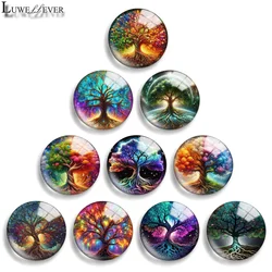 12mm 10mm 20mm 25mm 30mm 40mm 925 The Tree Of Life Mix Round Glass Cabochon Flat Jewelry Finding 18mm Snap Button Charm Bracelet