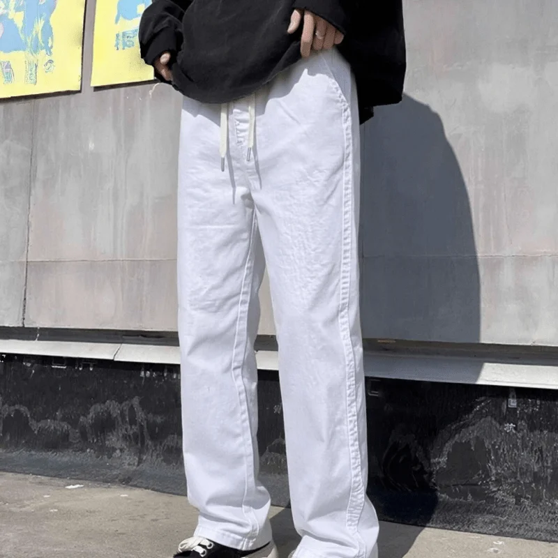 American High Street Niche Design Vibe Men's Straight Jeans, Loose Design Can Be Hand Washed and Machine Washed Casual Pants