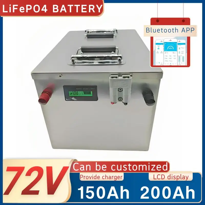 

72V 100Ah 150Ah 200AH LifePo4 Lithium Battery, Golf Cart, Electric Vehicle Bluetooth support +Charger
