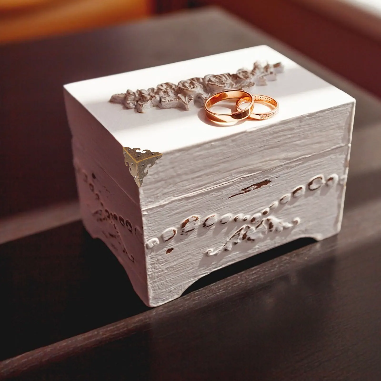 

8pcs Vintage Protective Feet For Wooden Box Corner Wooden Accessory Retro Decorative Legs Bronze Finish