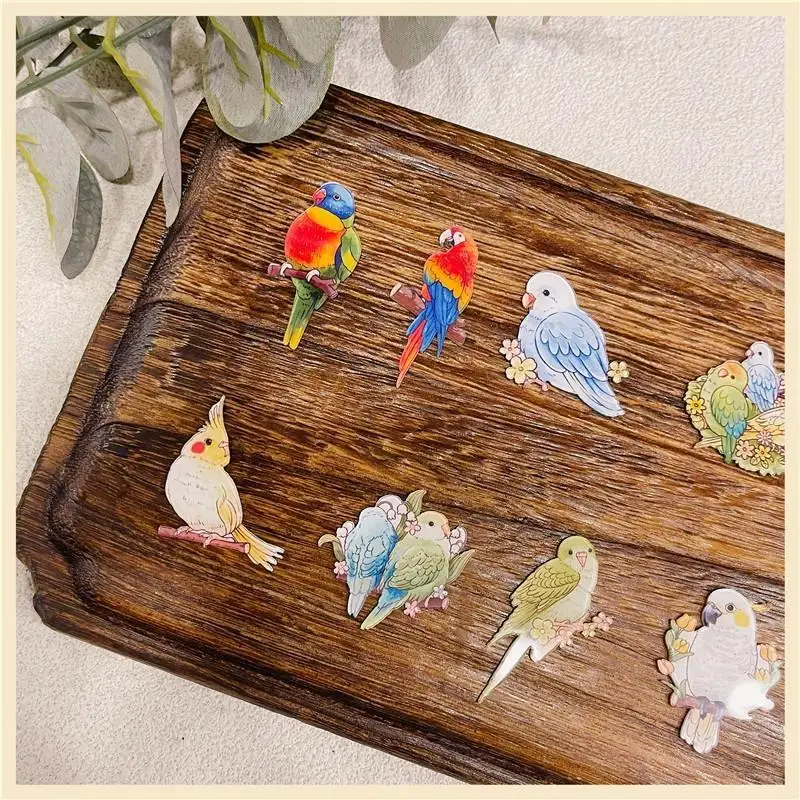 6/12pcs Cute Parrot Refrigerator Magnets, Kawaii Parrot Refrigerator Magnets, Whiteboard Stickers