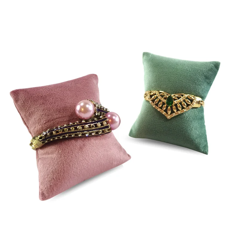 Velvet Hand Jewelry Display Pillow Watch Pillow Gift Box Inner Core Bracelet Bangle Anklet Chain Display Refreshing Cyan Pink
