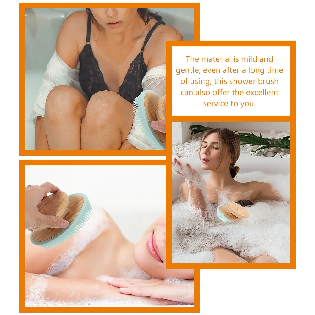 

2Pcs Silicone Shower Brushes Flexible Bath Scrubber Body Massage Brush Back Exfoliating Cleaning Tool Bath Brush